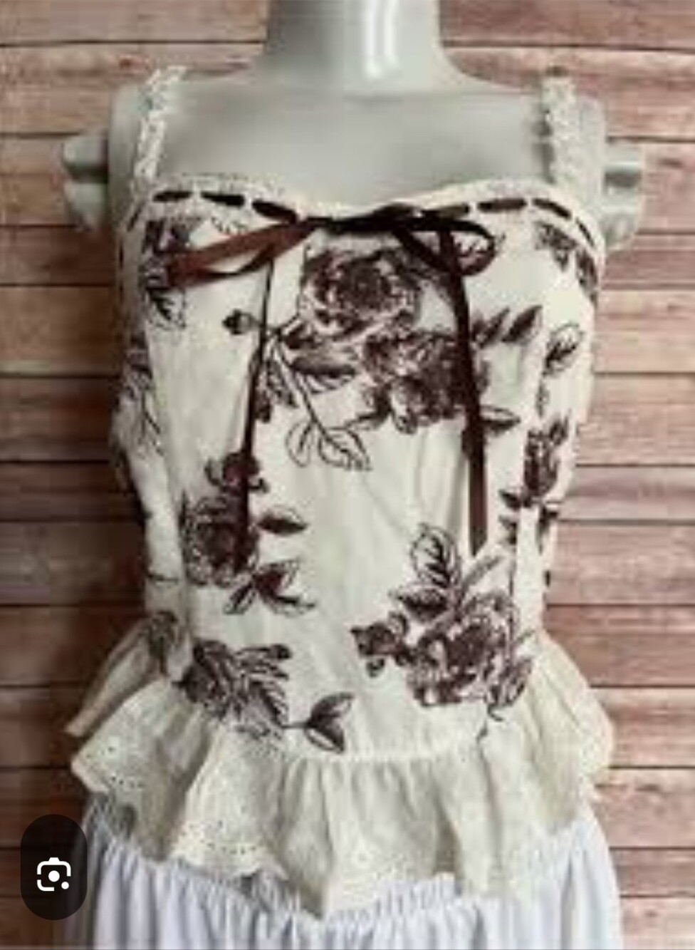 Thirty Thirty L.A. Floral Lace Ruffle Bustier Top    Size M